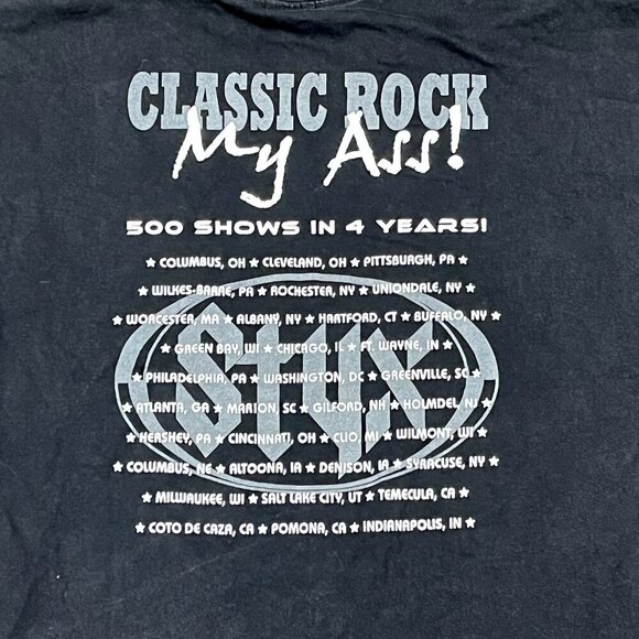 Vintage 2003 Styx Cyclorama Tour Classic Rock My A$s Black T-Shirt Size XL - Picture 3 of 4
